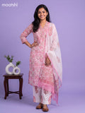 Lotus Pink Kota Floral Printed Straight Suit