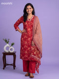 Kumkum Red Kota Floral Printed Straight Suit
