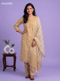Beige Kota Floral Printed Straight Suit