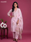 Baby Pink Kota Floral Printed Straight Suit
