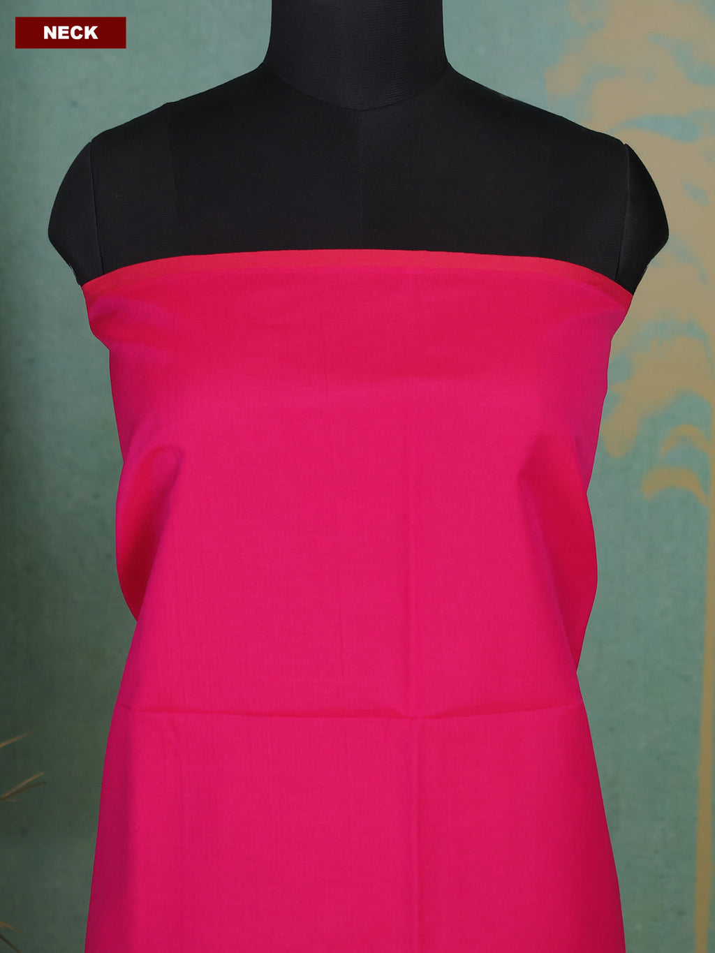 Rani Pink and Green Ikat Dress Material With Ikat Weaves