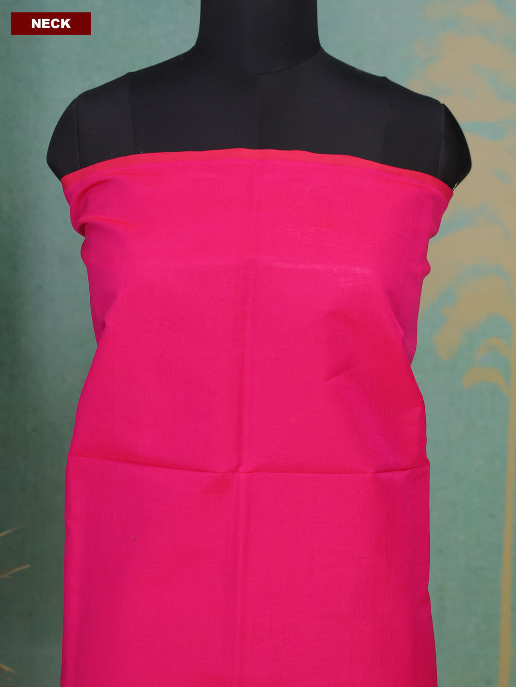 Pink and Green Ikat Dress Material With Ikat Weaves