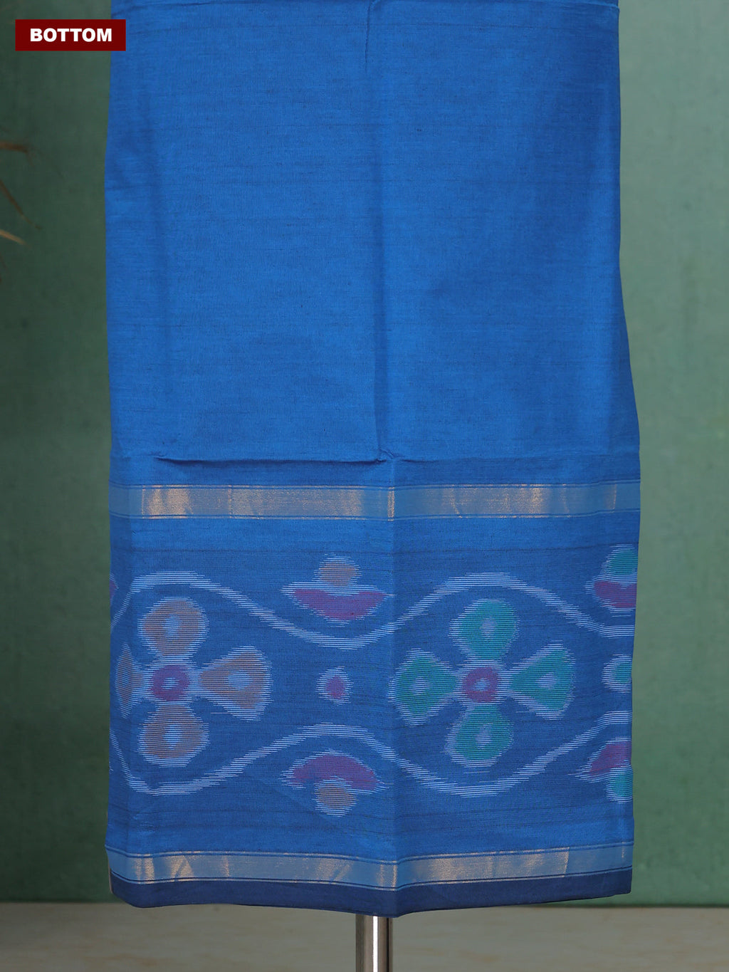 Blue and Purple Ikat Dress Material With Ikat Weaves