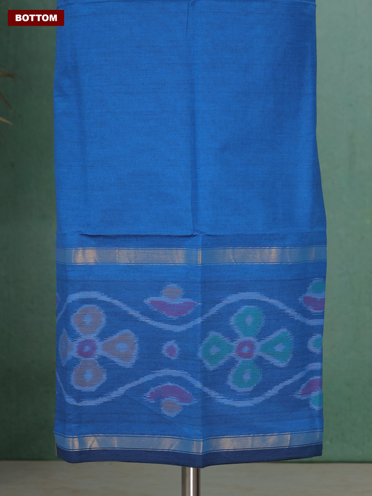 Blue and Purple Ikat Dress Material With Ikat Weaves