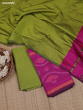 Magenta Pink Ikat Dress Material With Ikat Weaves and Bottom & Dupatta