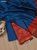 Rust Orange Ikat Dress Material With Ikat Weaves and Bottom & Dupatta