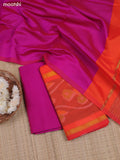 Orange Ikat Dress Material With Ikat Weaves and Bottom & Dupatta