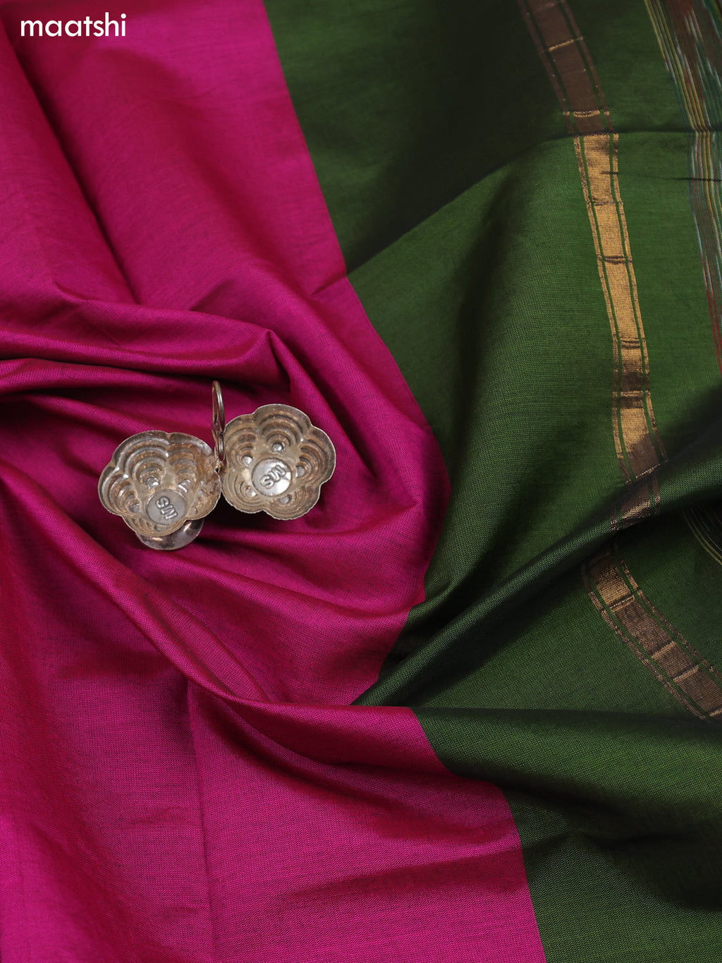 Sap Green Ikat Dress Material With Ikat Weaves and Bottom & Dupatta
