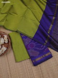 Violet Ikat Dress Material With Ikat Weaves and Bottom & Dupatta