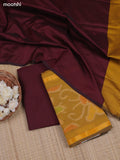 Mustard Yellow Ikat Dress Material With Ikat Weaves and Bottom & Dupatta