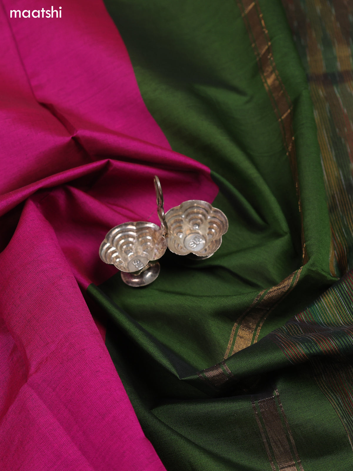 Green Ikat Dress Material With Ikat Weaves and Bottom & Dupatta