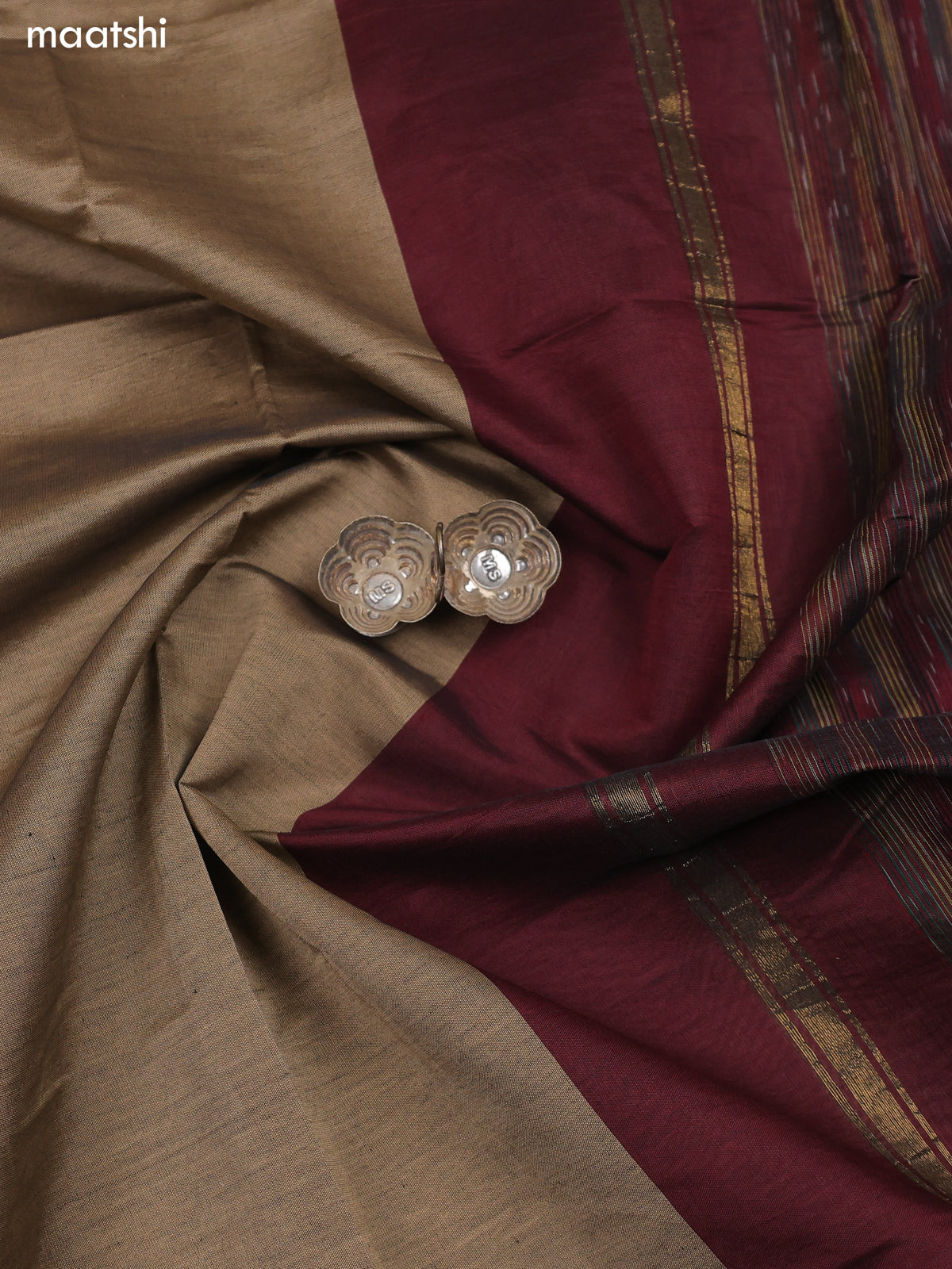 Maroon and Black Ikat Dress Material With Ikat Weaves and Bottom & Dupatta