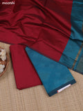 Peacock Green Ikat Dress Material With Ikat Weaves and Bottom & Dupatta