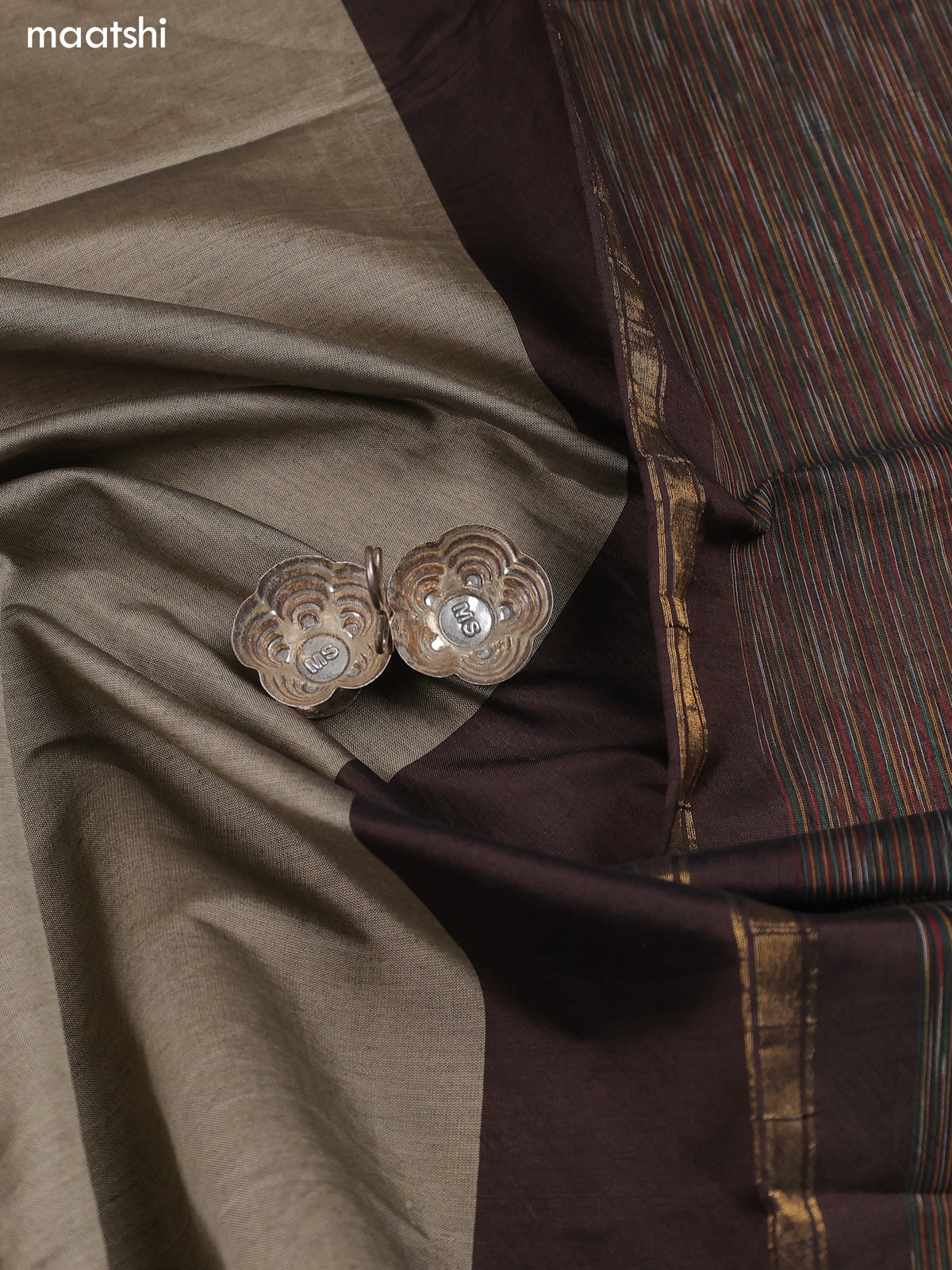 Brown and Black Ikat Dress Material With Ikat Weaves and Bottom & Dupatta