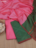 Green Ikat Dress Material With Ikat Weaves and Bottom & Dupatta