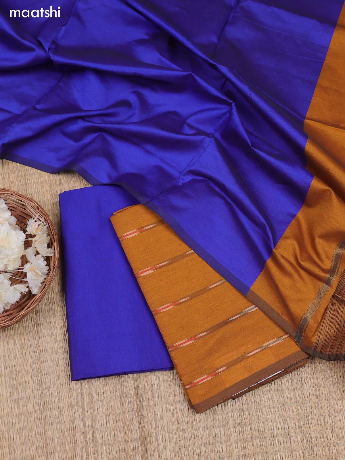 Mustard Yellow Ikat Dress Material With Ikat Weaves and Bottom & Dupatta