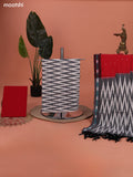 Off White and Red Ikat Cotton Dress Material With Ikat Weaves and Bottom & Dupatta