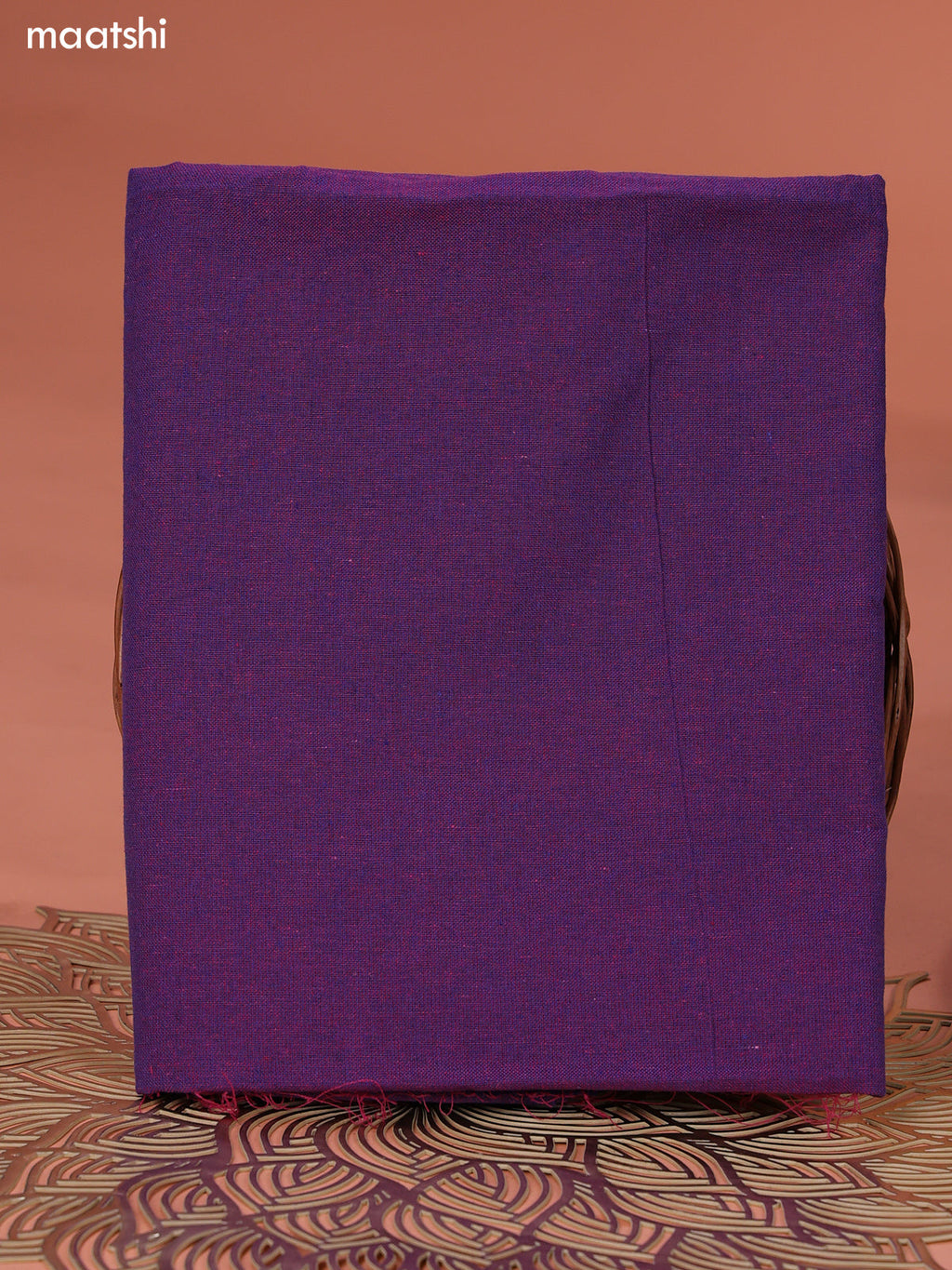 Blue and Violet Ikat Cotton Dress Material With Ikat Weaves and Bottom & Dupatta