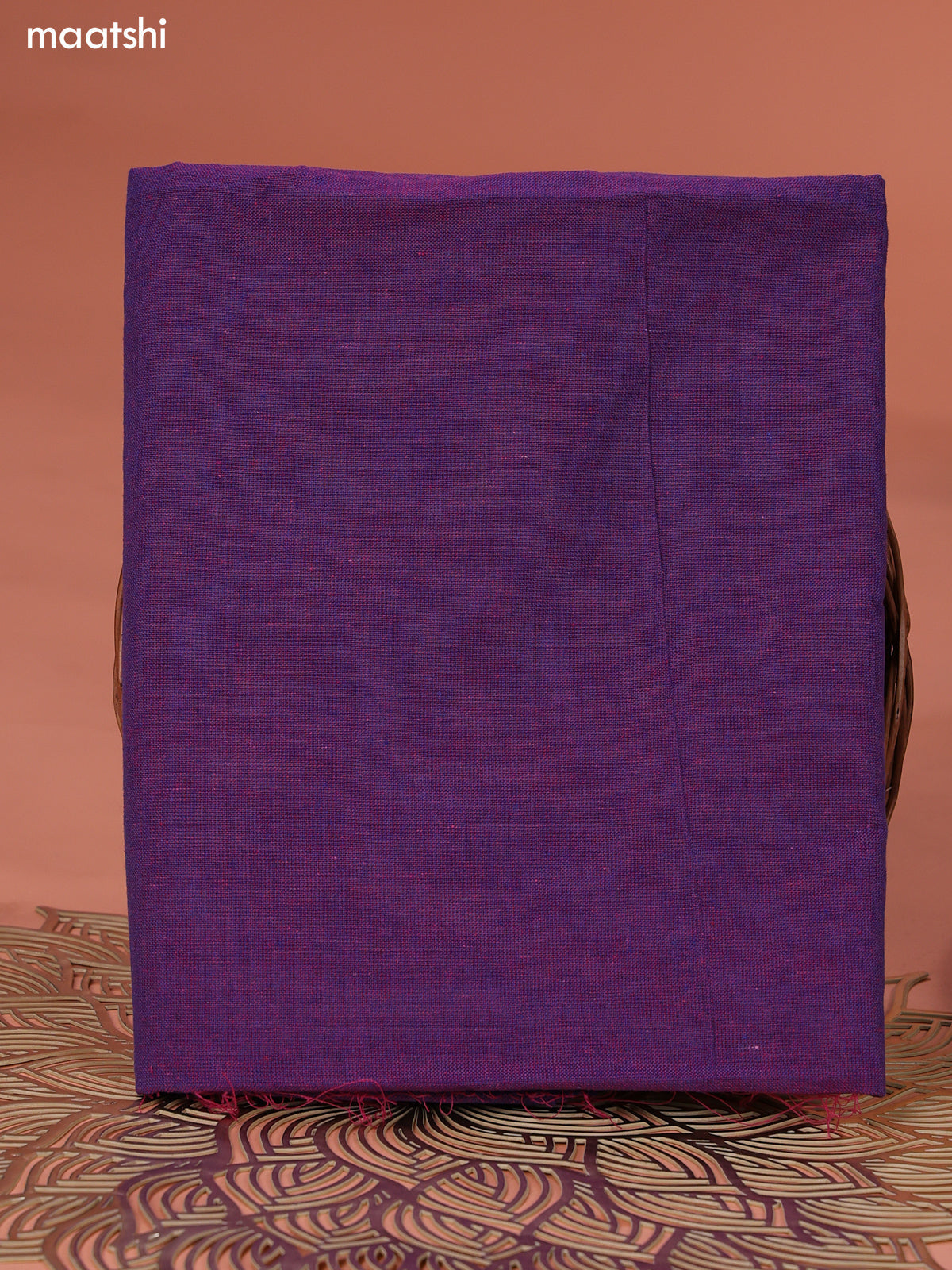 Blue and Violet Ikat Cotton Dress Material With Ikat Weaves and Bottom & Dupatta