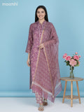 Mauve Pink Kota Kalamkari Printed Straight Suit