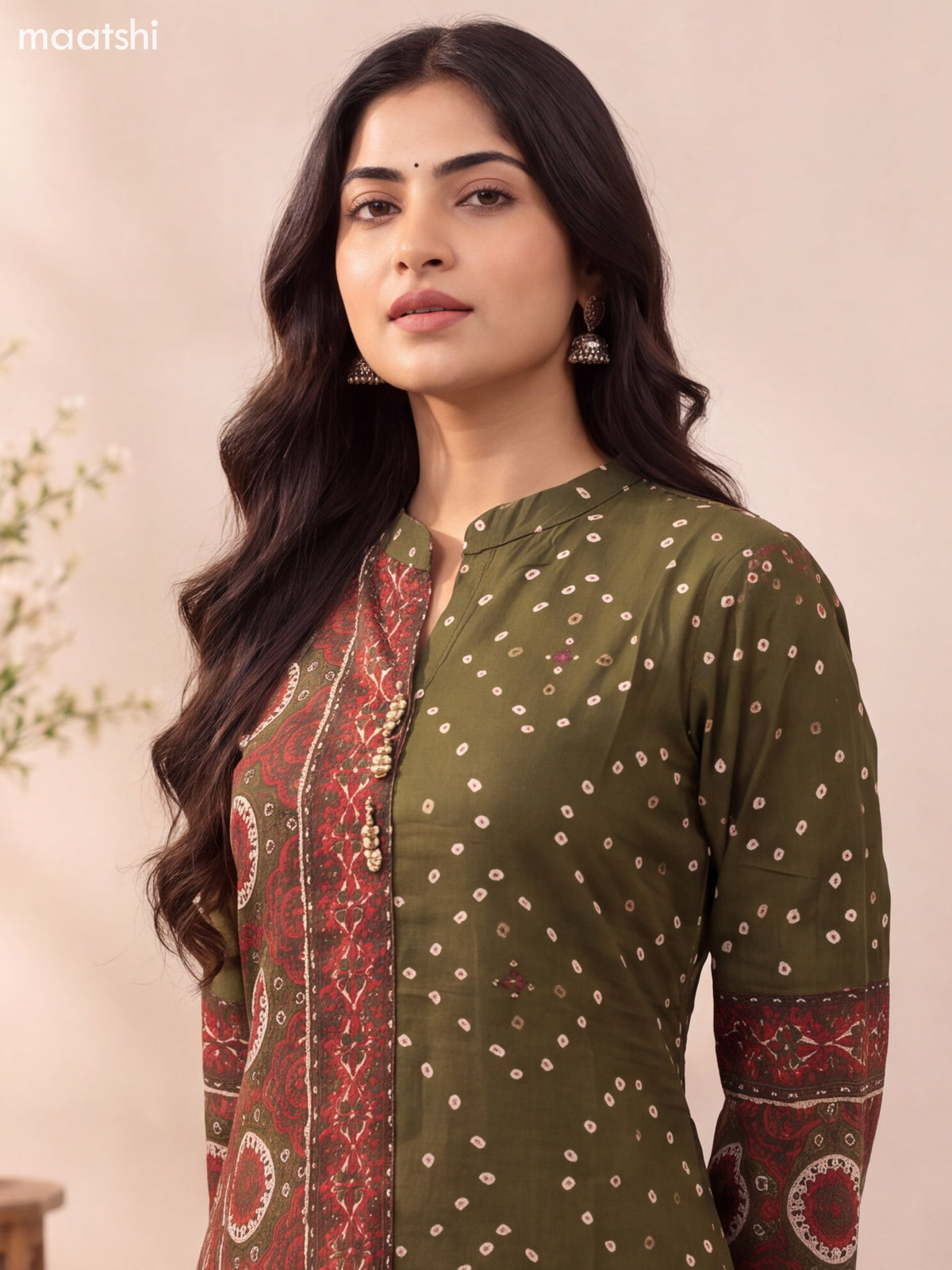 Sap Green Cotton Printed & Embroidery Work Short Co-ord Set