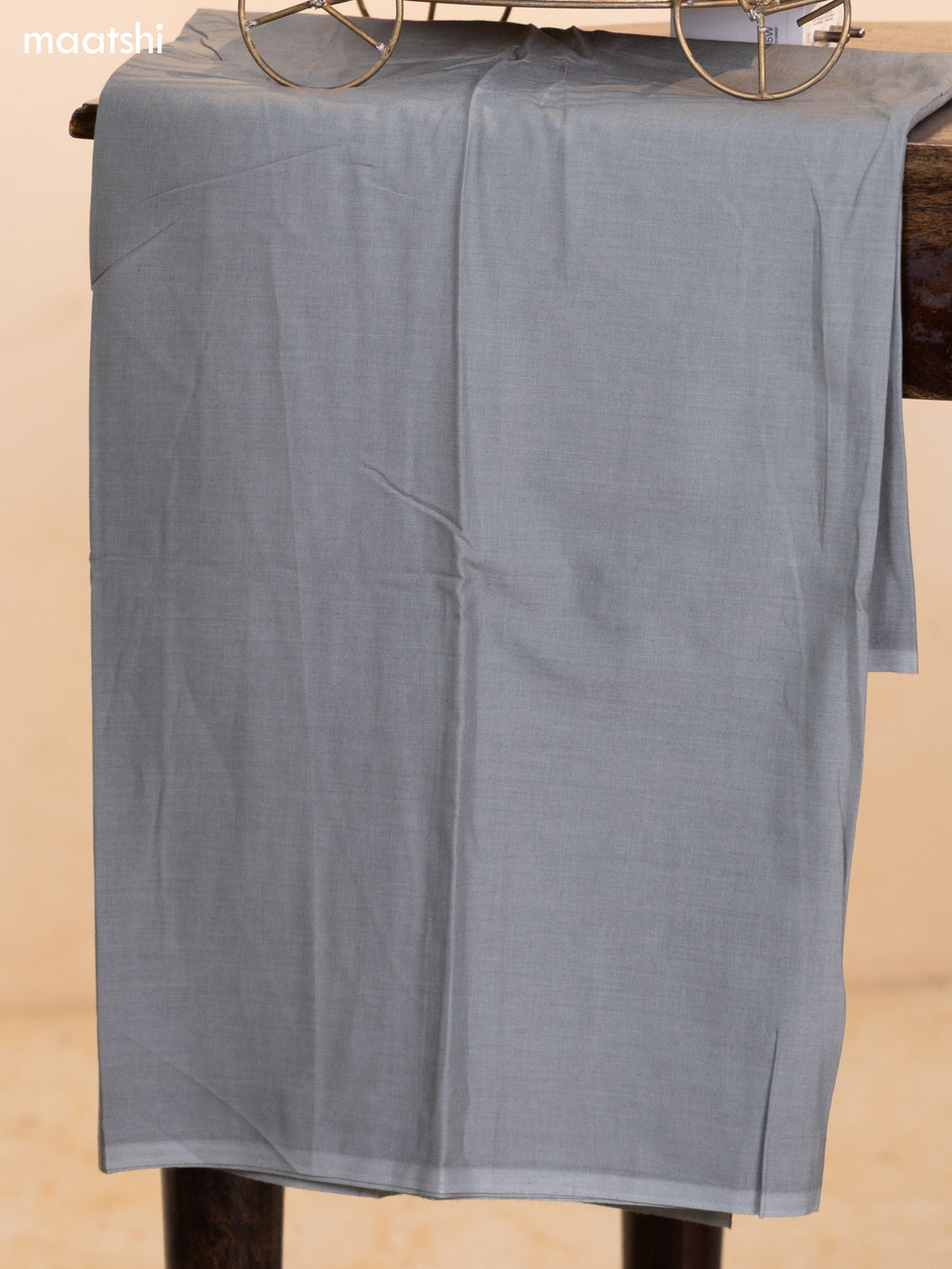Grey Tissue Silk Dress Material With Floral Embroidery Work Border and Bottom & Dupatta