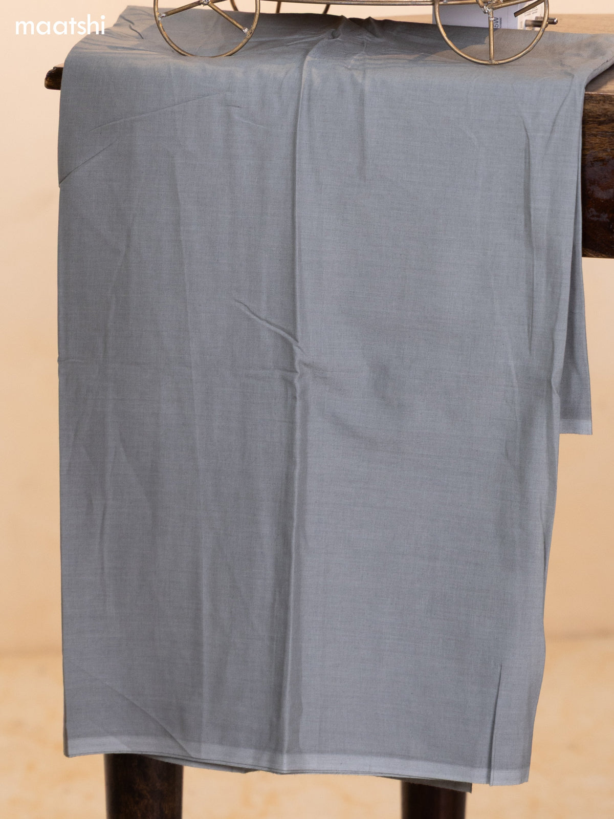 Grey Tissue Silk Dress Material With Floral Embroidery Work Border and Bottom & Dupatta