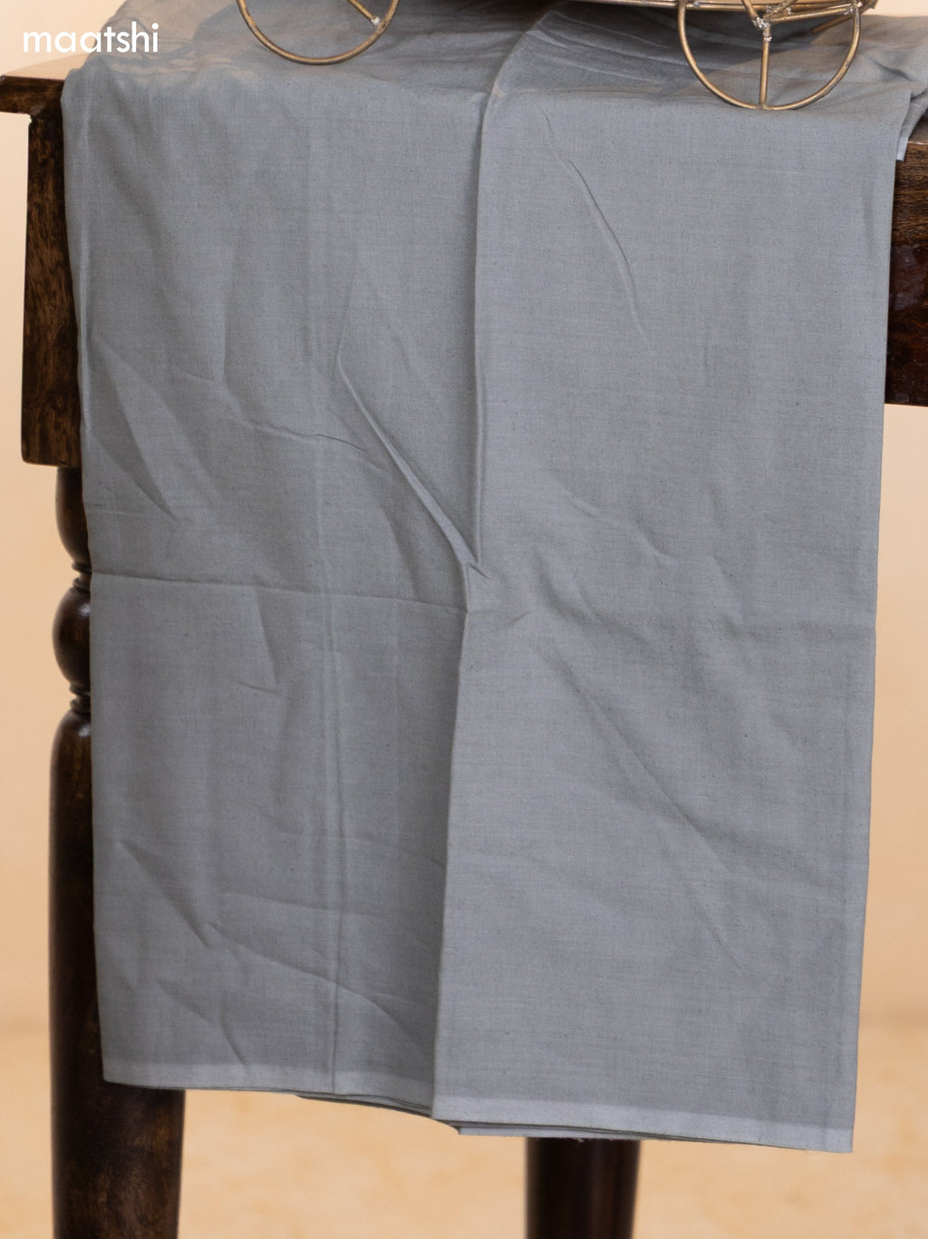 Grey Tissue Silk Dress Material With Floral Embroidery Work Border and Bottom & Dupatta