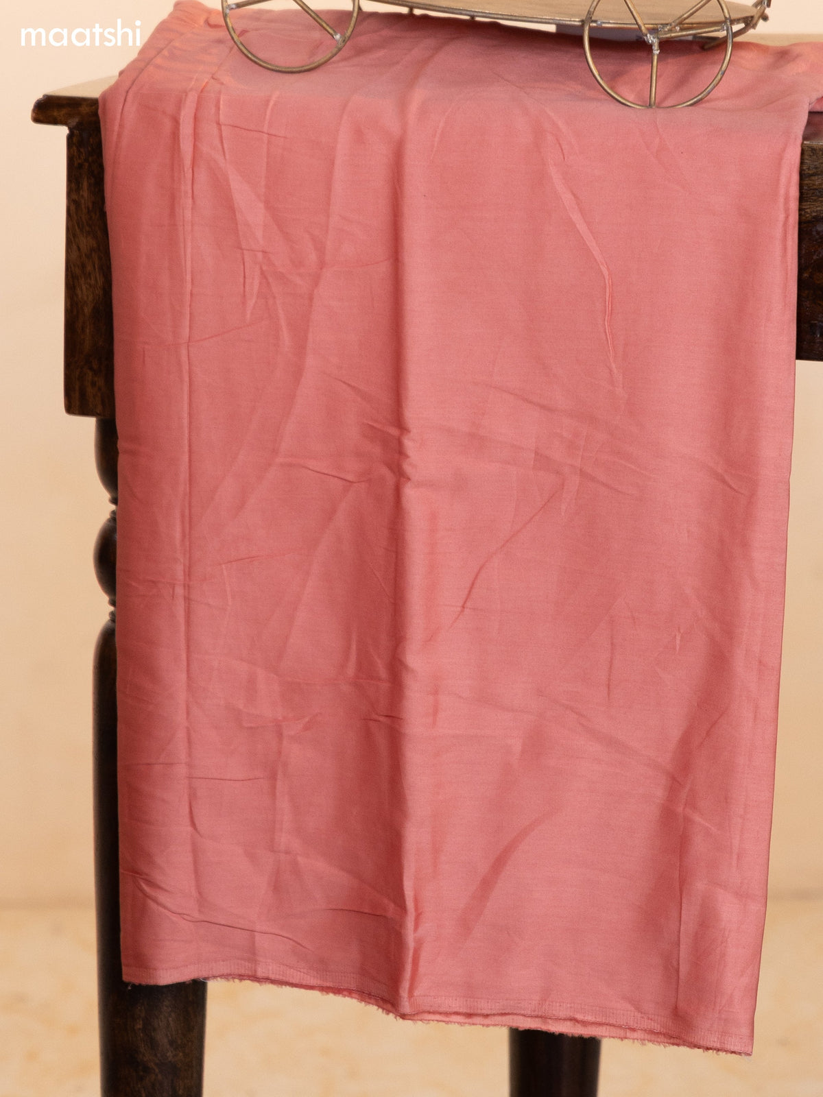 Peach Pink Tissue Silk Dress Material With Floral Embroidery Work Border and Bottom & Dupatta