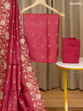 Rani Pink Munga Tussar Dress Material With Copper Zari Woven Buttas and Bottom & Zari Work Dupatta