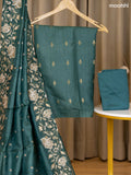Green Munga Tussar Dress Material With Zari Woven Buttas and Bottom & Zari Work Dupatta