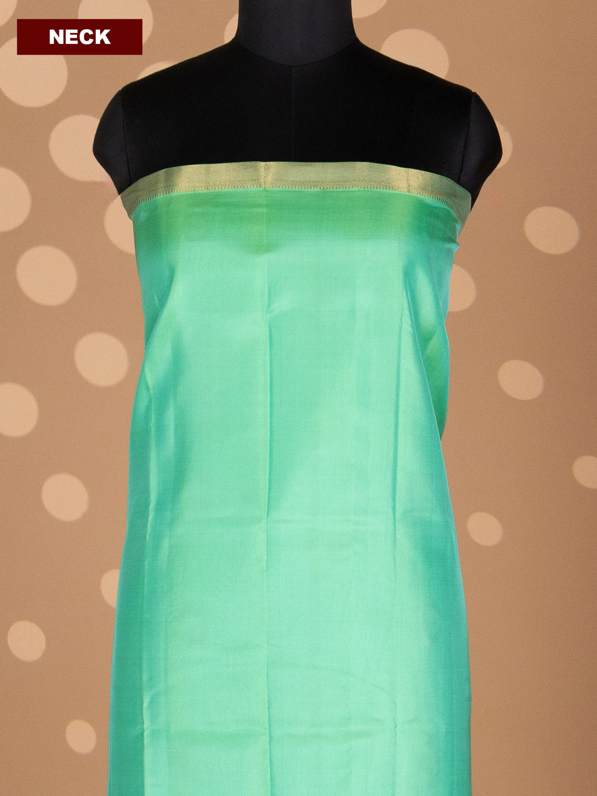 Teal Green and Violet Pure Silk Dress Material With Zari Buttas