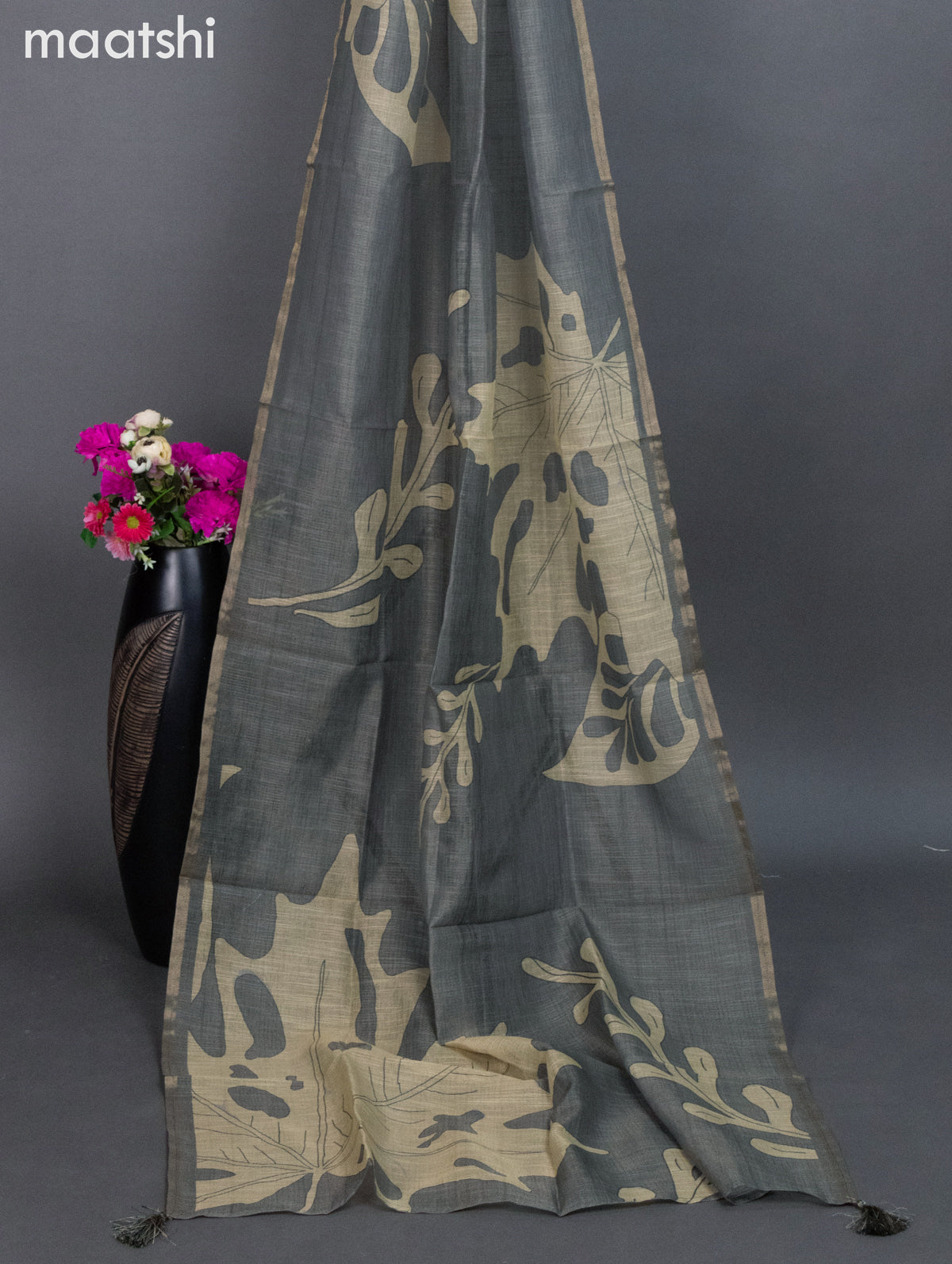 Tissue linen dress material pastel green shade with kantha stich work neck pattern and bottom & dupatta