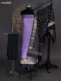 Lavender and Black Banarasi Silk Dress Material With Allover Zari Buttas