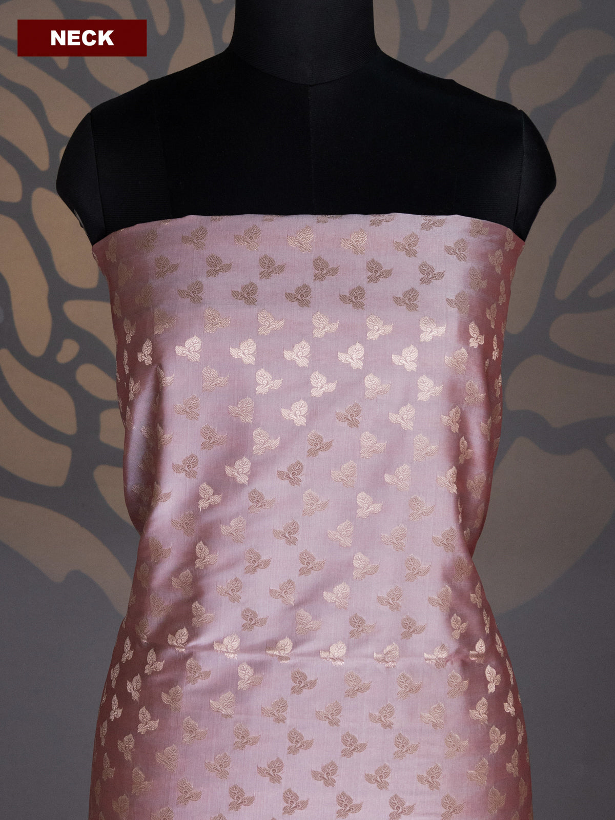 Dual Shade Of Grey and Dual Shade Of Pink Banarasi Silk Dress Material With Allover Zari Buttas