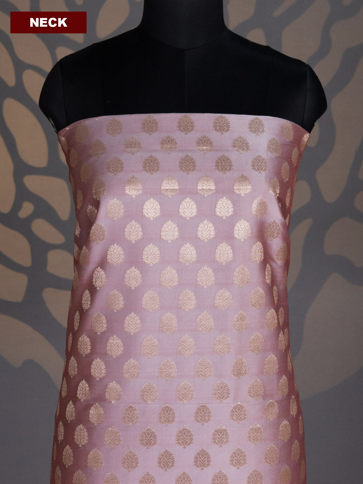 Dual Shade Of Grey and Dual Shade Of Green Banarasi Silk Dress Material With Allover Zari Buttas