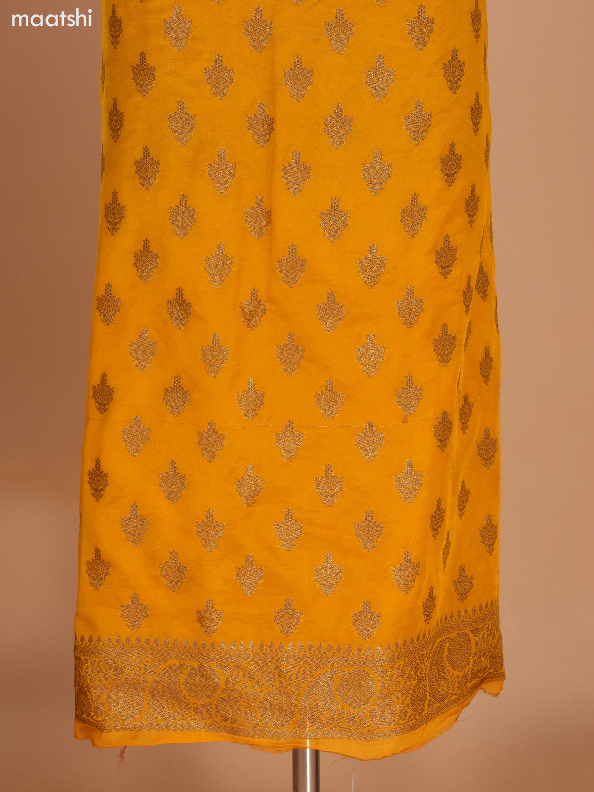 Magenta Pink Banarasi Semi Georgette Dress Material With Allover Woven Buttas and Bottom & Banarasi Dupatta