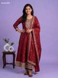 Maroon Art Silk Sequin Work Anarkali Suit