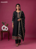 Black Art Silk Sequin Work Anarkali Suit