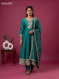 Teal Green Art Silk Sequin Work Anarkali Suit