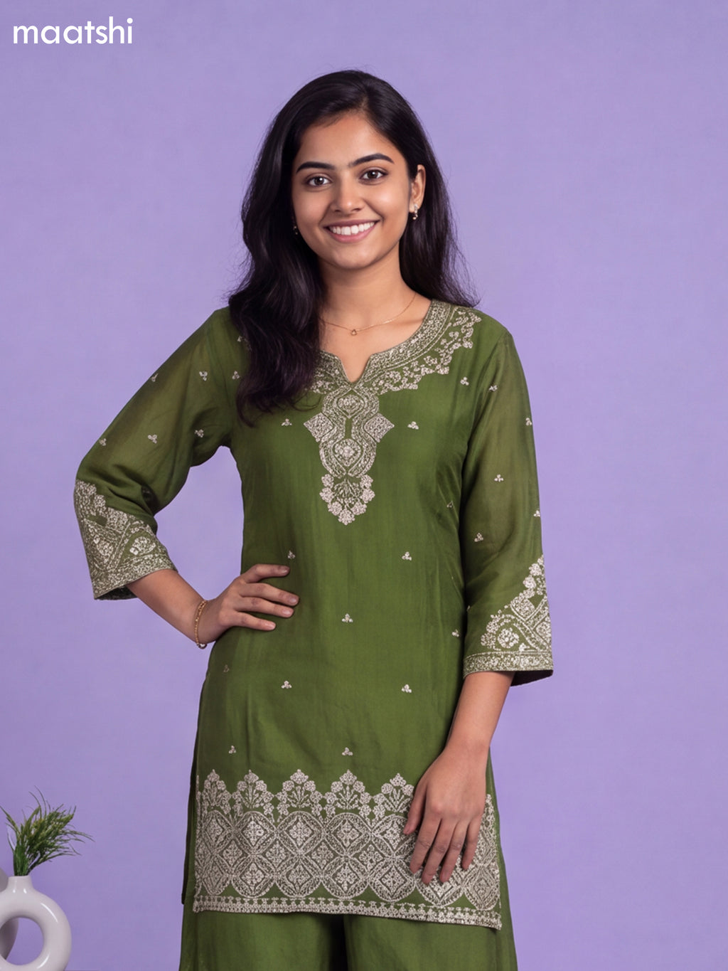 Green Art Silk Simple Embroidery Anarkali Suit