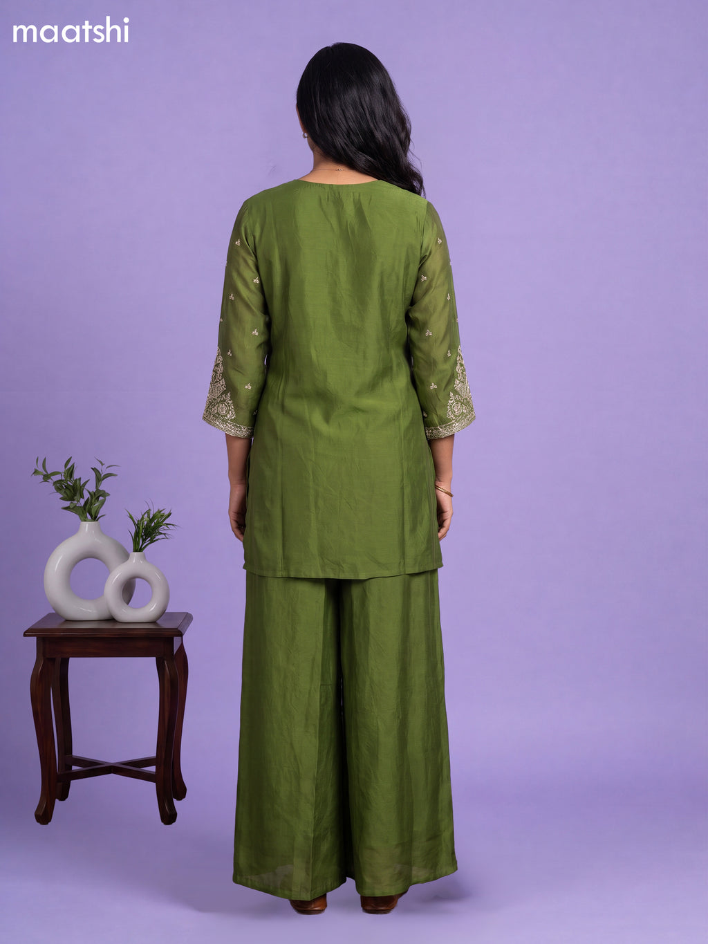 Green Art Silk Simple Embroidery Anarkali Suit