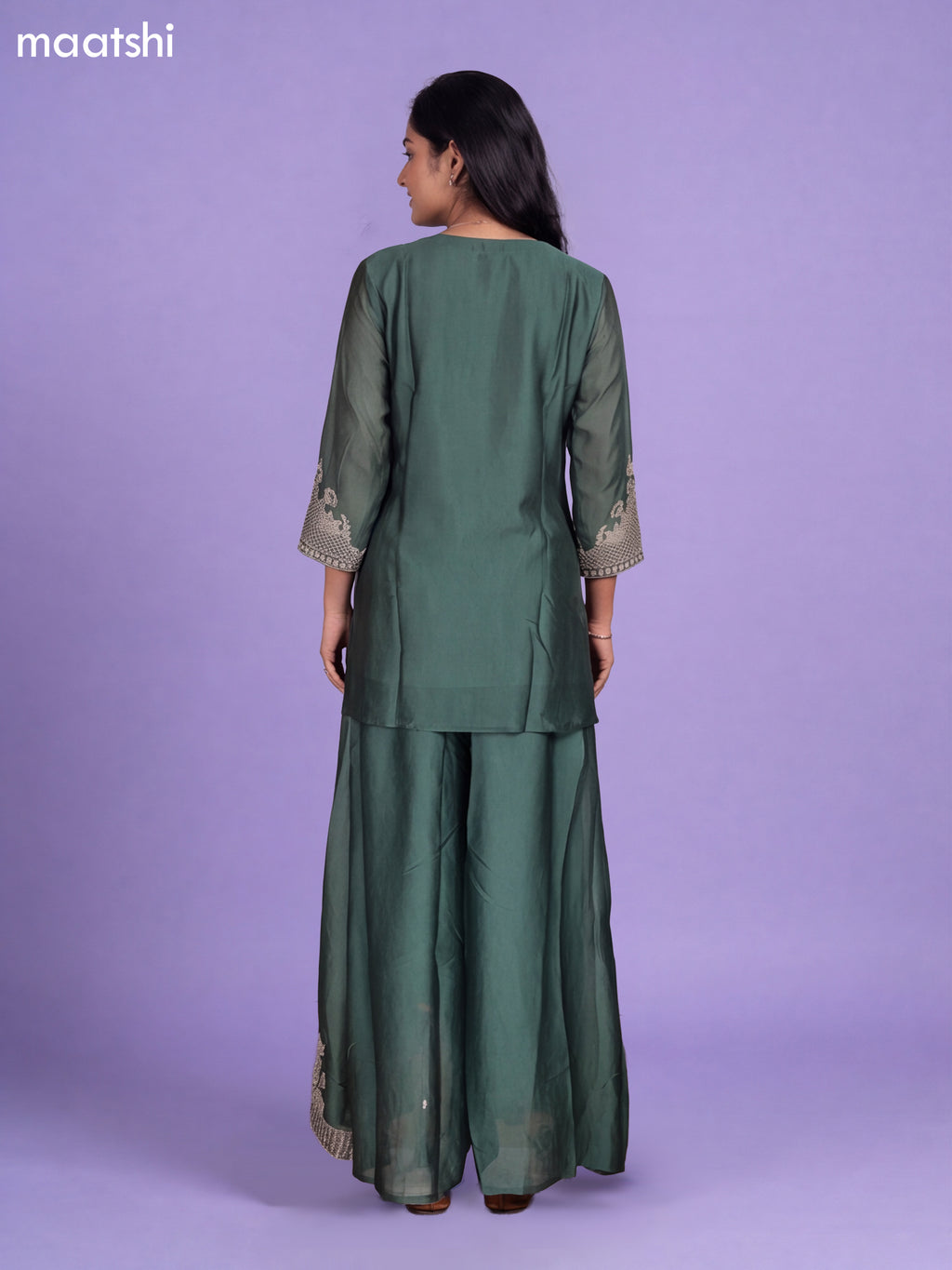 Sap Green Art Silk Simple Embroidery Anarkali Suit