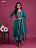 Teal Green Art Silk Sequin Embroiderd Anarkali Suit