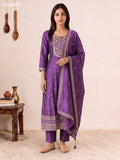 Purple Art Silk Embroidery Work Anarkali Suit