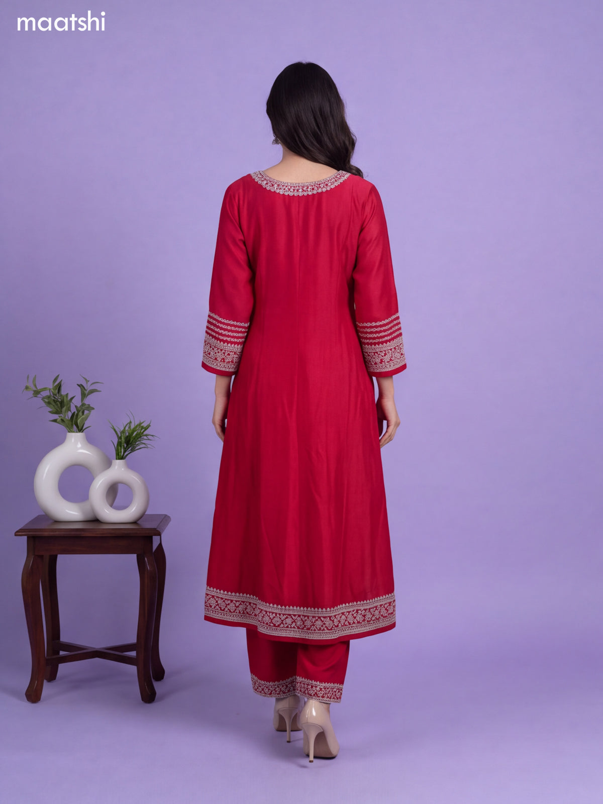 Pink Art Silk Heavy Embroidery Work Anarkali Suit