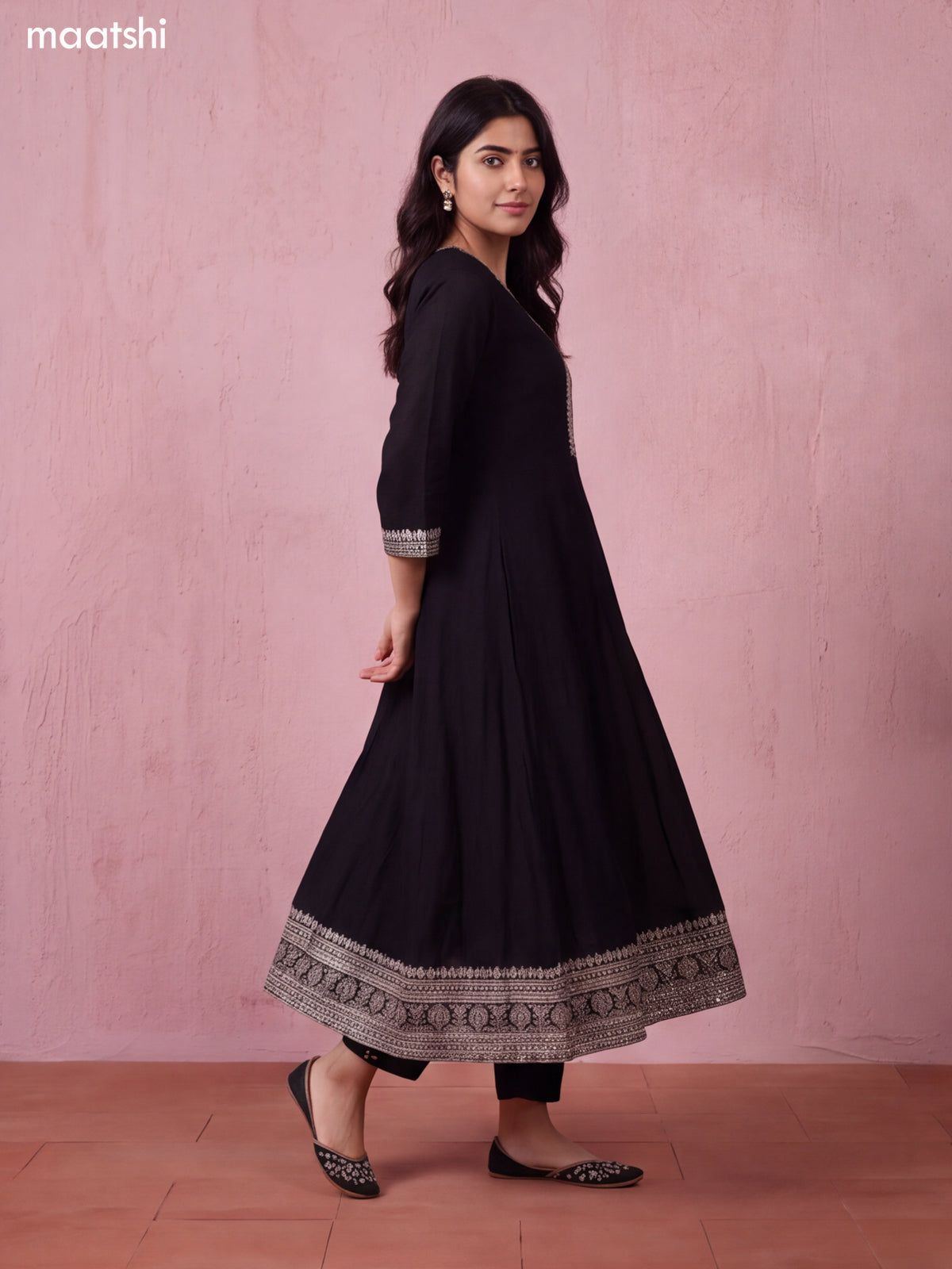 Black Art Silk Heavy Embroidery Work Anarkali Suit