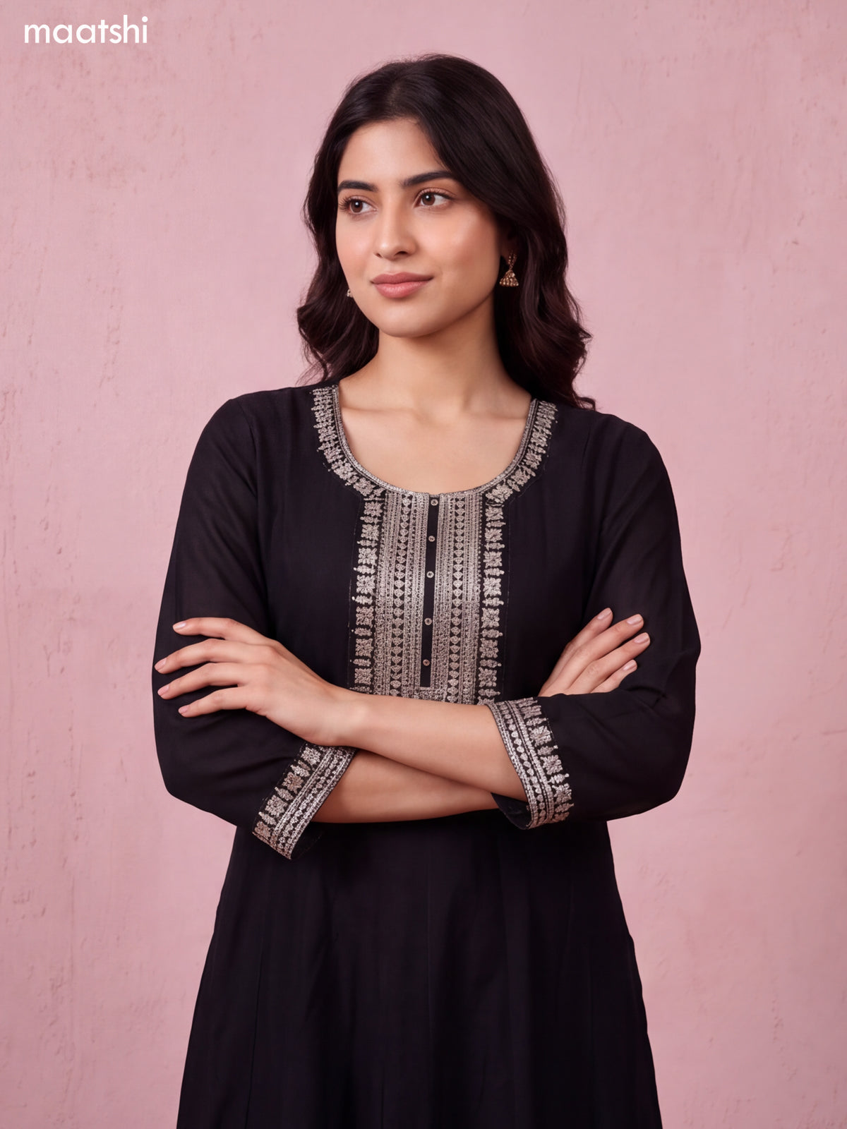 Black Art Silk Heavy Embroidery Work Anarkali Suit