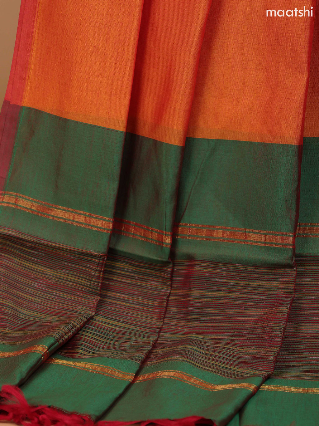 Dual Shade Of Green and Mango Yellow Ikat Dress Material With Plain Body & Ikat Weaves Border and Bottom & Dupatta