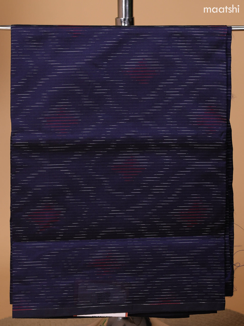 Deep Navy Blue and Green Ikat Dress Material With Ikat Weaves and Bottom & Dupatta